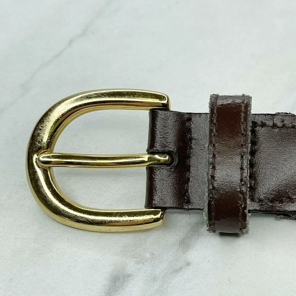 Brown Braided Woven Genuine Leather Belt Size Medium M Kids Youth